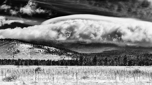Clouds over San Francisco Peaks, near Flagstaff