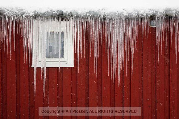 Red Hut with Icicles (No. 4433)