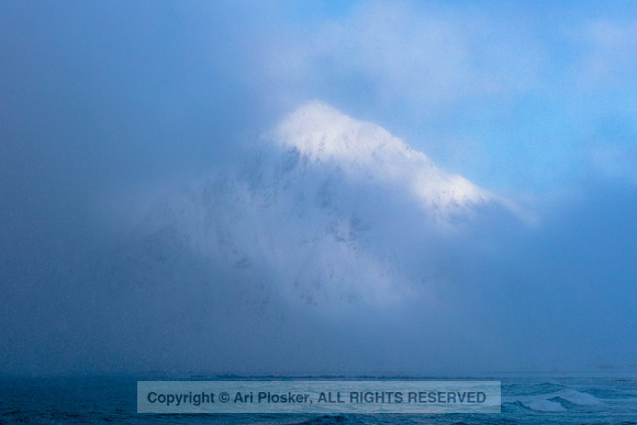 View through snowstorm at Skagsanden Beach (No. 7429)