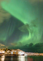 Northern Lights over Hamnoy Harbor (No. 4347)