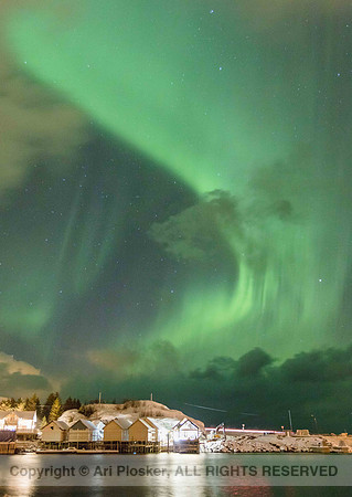 Northern Lights over Hamnoy Harbor (No. 4347)